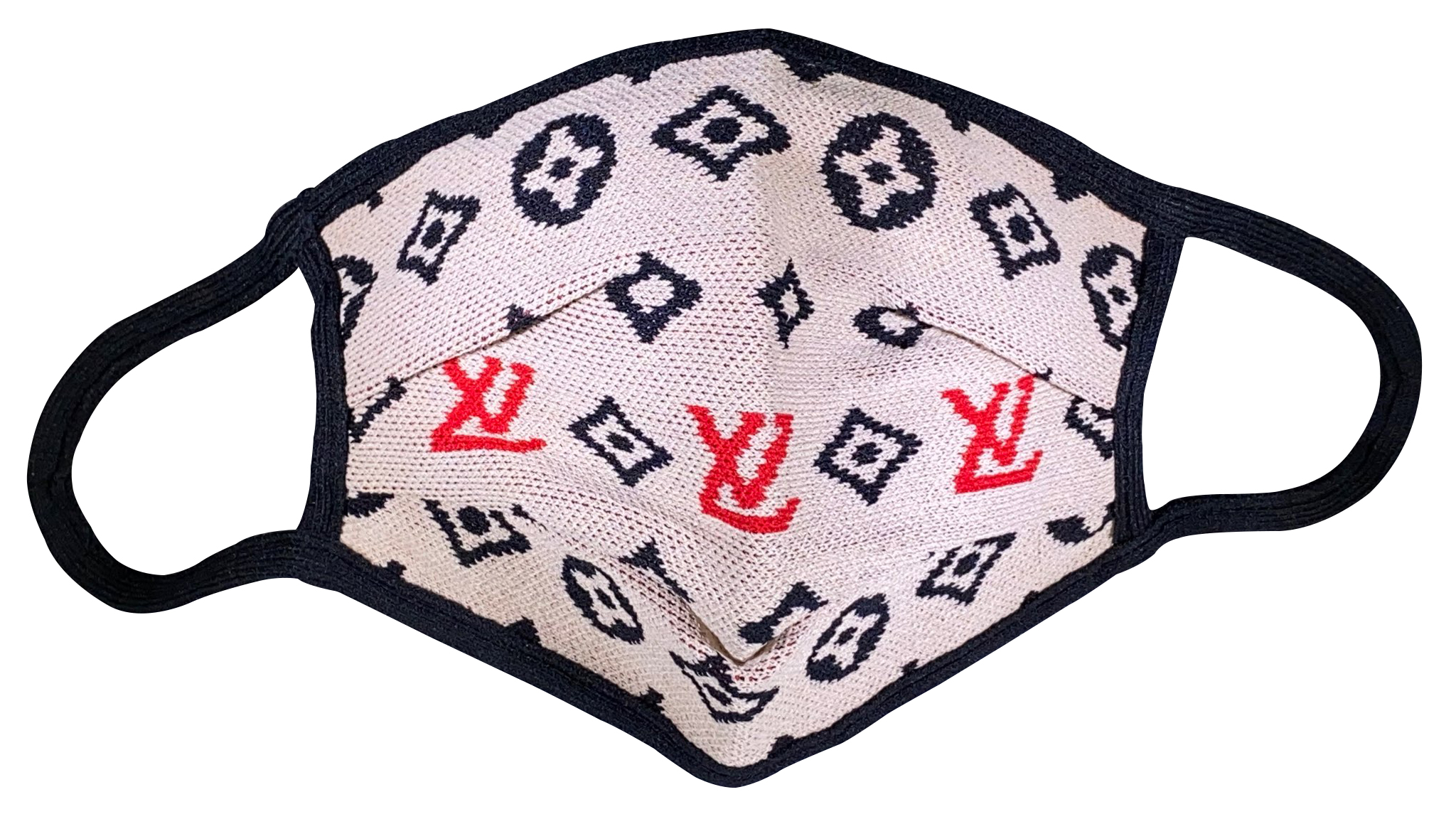 Luxurious LV Face Mask- BLACK & GREY CROSS HATCH CLASSIC - Mikaaa